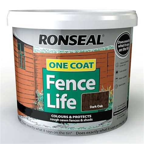 ronseal fence life plus 9 litre dark oak